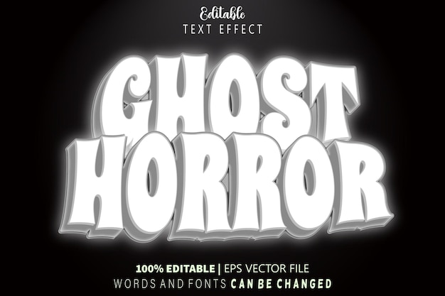Edytowalny efekt tekstowy Ghost Horror w stylu kreskówkowym