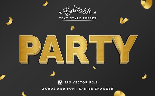 Edytowalny efekt tekstowy Gold Party