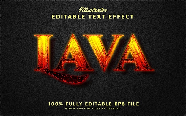 Edytowalny efekt tekstowy gorącej lawy 3d