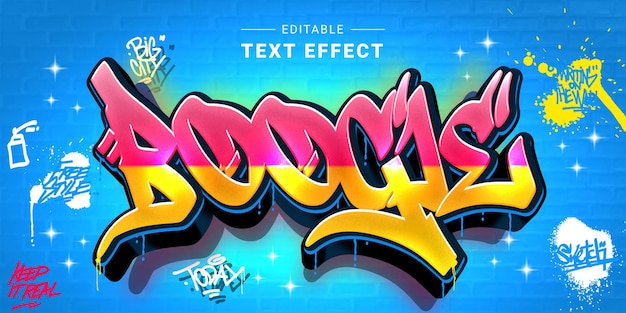 Edytowalny Efekt Tekstowy Graffiti Styl Znaku ściennego