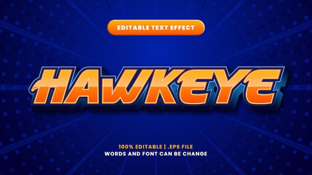 Edytowalny Efekt Tekstowy Hawkeye W Nowoczesnym Stylu 3d