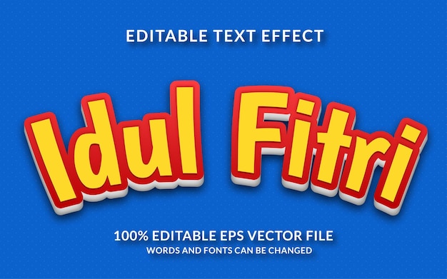 Edytowalny efekt tekstowy Idul Fitri