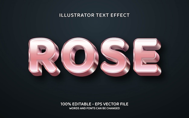 Edytowalny Efekt Tekstowy, Ilustracje W Stylu Rose