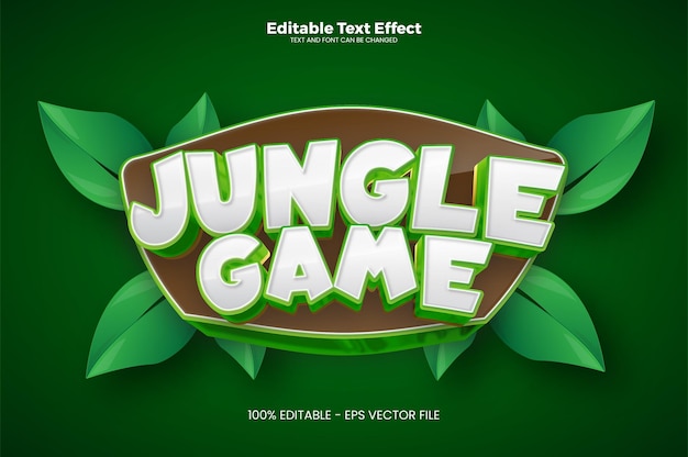 Edytowalny Efekt Tekstowy Jungle Game W Nowoczesnym Trendzie