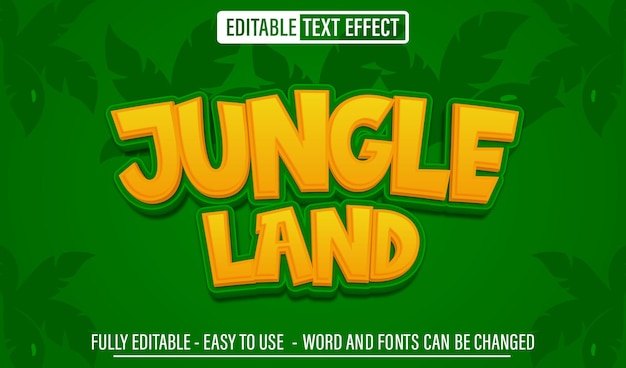 Edytowalny Efekt Tekstowy Jungle Land 3d