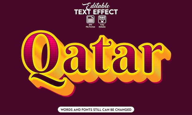 Edytowalny Efekt Tekstowy Katar