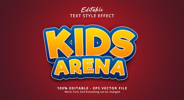 Edytowalny Efekt Tekstowy Kids Arena