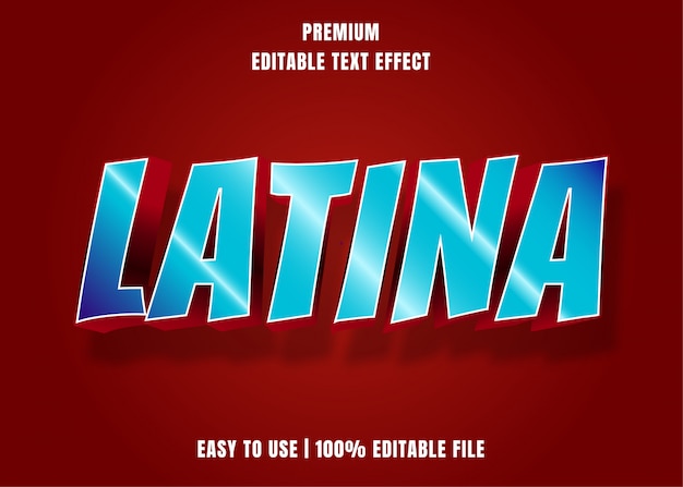 Edytowalny Efekt Tekstowy - Latina Blue Cartoon Style