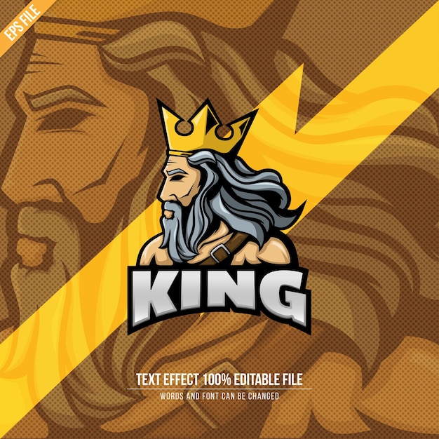 Edytowalny Efekt Tekstowy Logo Esport Team King Squad