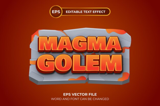 Edytowalny Efekt Tekstowy Magmy Golem