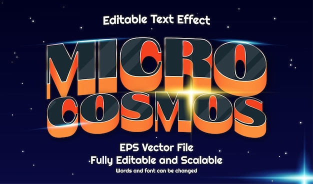 Edytowalny Efekt Tekstowy Micro Cosmos 3d