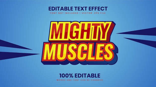 Edytowalny efekt tekstowy Mighty Muscles