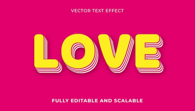 Plik wektorowy edytowalny efekt tekstowy miłość różowy kolor tła