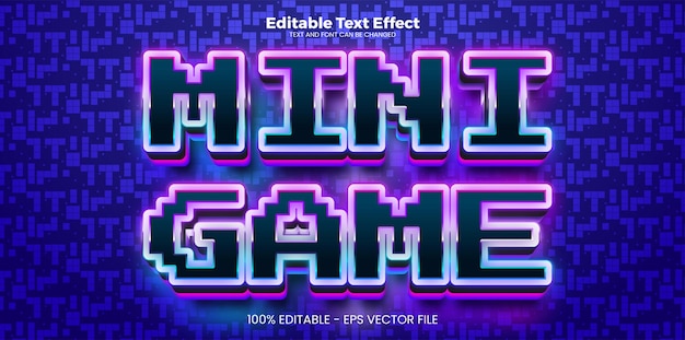 Edytowalny efekt tekstowy Mini Game w nowoczesnym stylu trendów