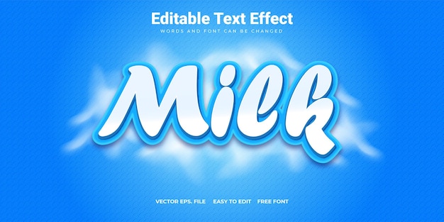 Edytowalny Efekt Tekstowy Mleka