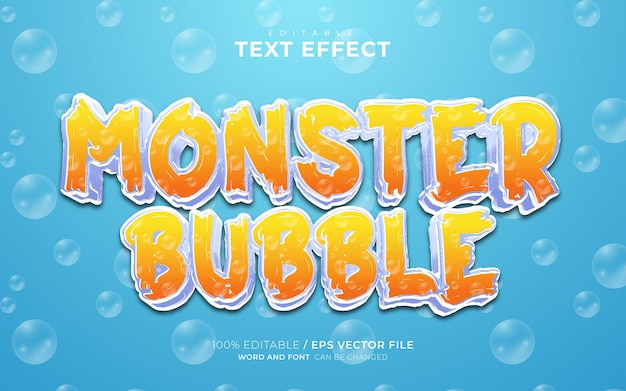 Edytowalny Efekt Tekstowy Monster Bubble