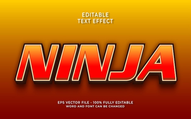 Edytowalny efekt tekstowy Ninja