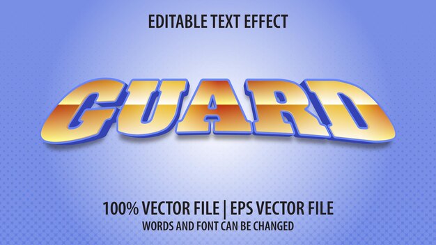 Edytowalny Efekt Tekstowy Nowoczesny 3d Guard I Minimalistyczny Styl Czcionki