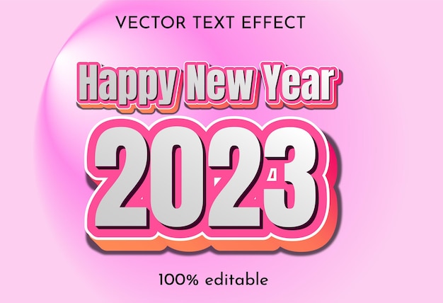 edytowalny efekt tekstowy nowy rok 2023