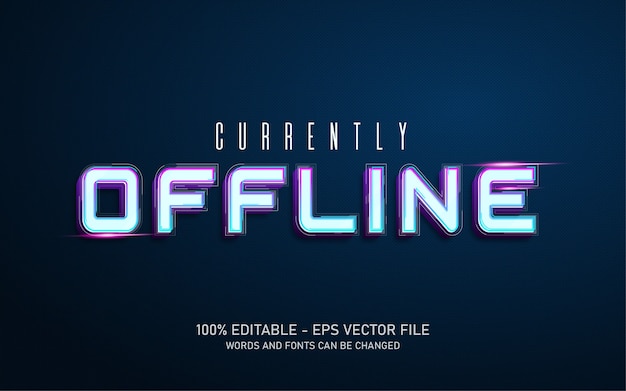 Edytowalny efekt tekstowy Obecnie styl offline