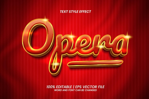 Edytowalny Efekt Tekstowy Opera 3d Luxury Style