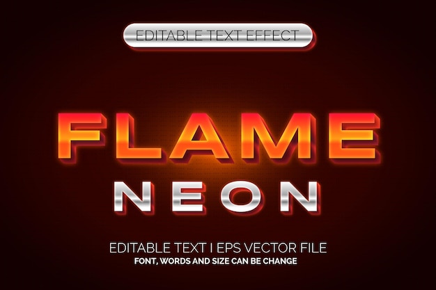 Edytowalny efekt tekstowy Płomień Neon
