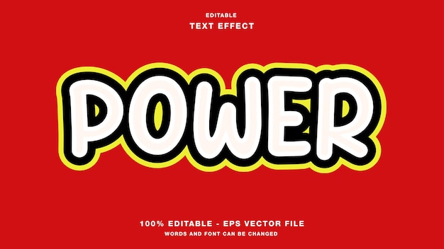 Edytowalny efekt tekstowy Power Cartoon