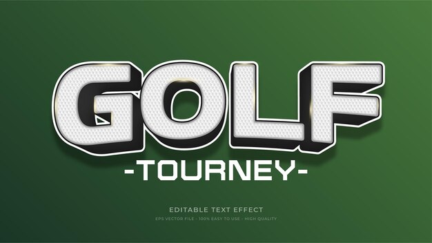 Edytowalny Efekt Tekstowy Premium Typografii Golfowej