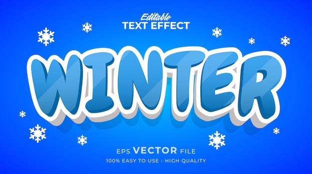 Edytowalny Efekt Tekstowy Premium W Sezonie Zimowym