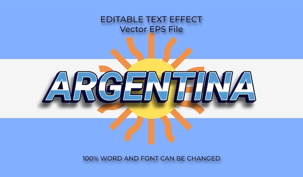 Edytowalny Efekt Tekstowy Pucharu świata Argentyna.