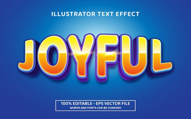 Edytowalny efekt tekstowy, radosny styl