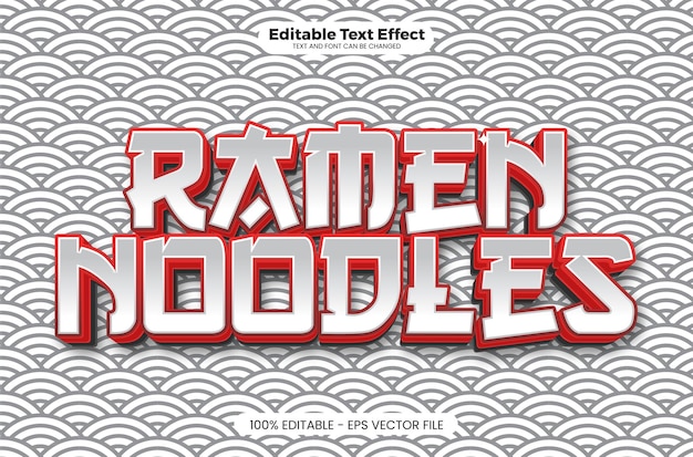 Plik wektorowy edytowalny efekt tekstowy ramen noodle w nowoczesnym stylu trendów