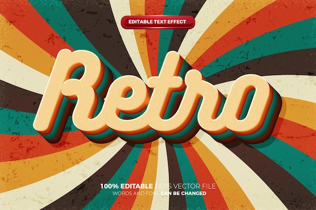 Edytowalny efekt tekstowy Retro Vintage 3D
