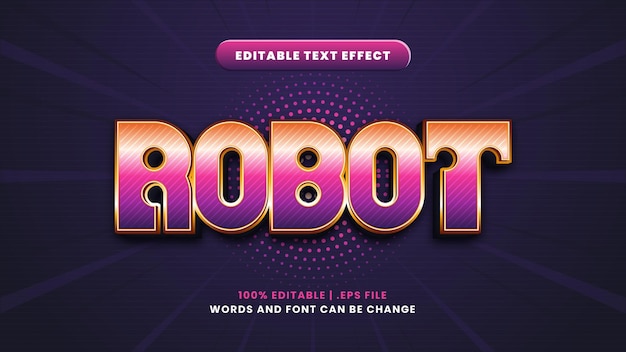 Edytowalny Efekt Tekstowy Robota W Nowoczesnym Stylu 3d