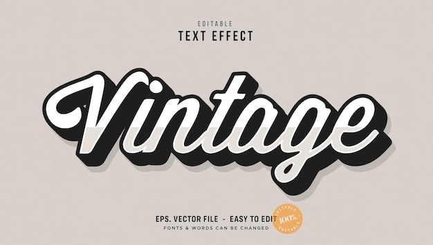 Edytowalny efekt tekstowy skryptu vintage