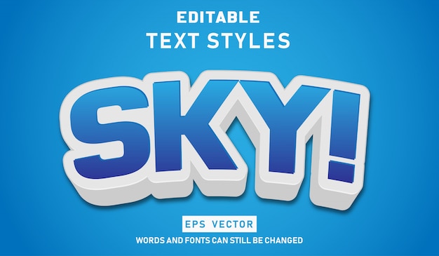 Edytowalny Efekt Tekstowy Sky Premium