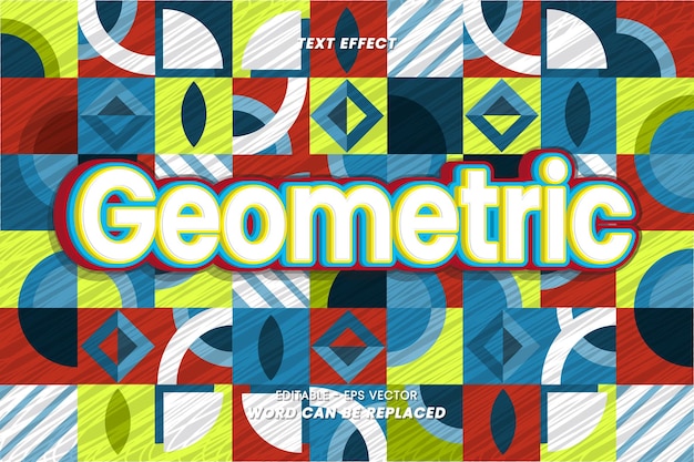 Edytowalny efekt tekstowy - słowa geometryczne