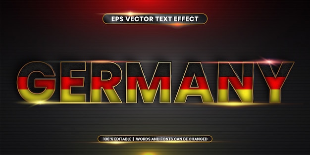 Edytowalny Efekt Tekstowy, Słowo Niemcy Z Flagą Narodową
