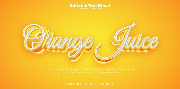 Edytowalny Efekt Tekstowy Soku Pomarańczowego W Nowoczesnym Stylu Trendu