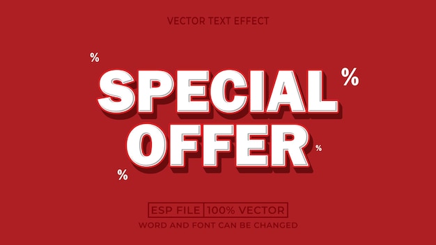 Edytowalny efekt tekstowy specjalna oferta szablon kreskówki 3D EPS FILE