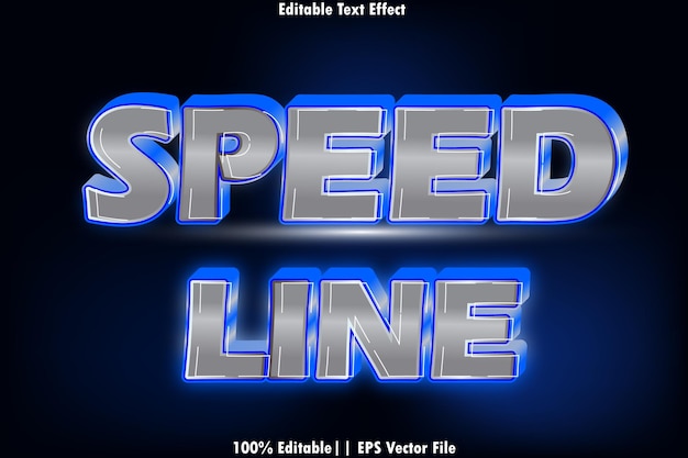 Plik wektorowy edytowalny efekt tekstowy speed line neon style