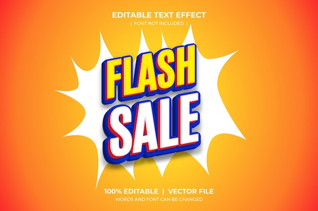 Plik wektorowy edytowalny efekt tekstowy sprzedaży flash