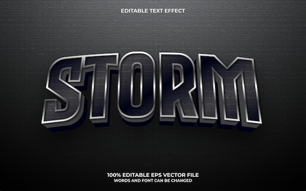 Edytowalny Efekt Tekstowy Storm 3d