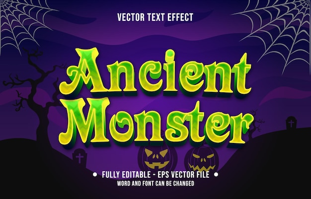 Edytowalny Efekt Tekstowy Straszny Styl Motywu Halloweenowego Dla Szablonu Mediów Cyfrowych I Drukowanych