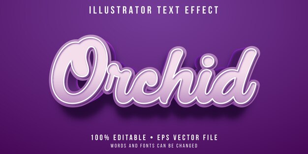 Edytowalny efekt tekstowy - styl koloru orchidei