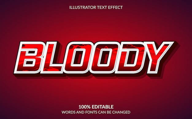 Edytowalny Efekt Tekstowy, Styl Red Bloody Text