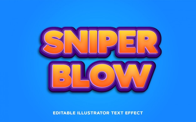 Edytowalny Efekt Tekstowy - Styl Tekstowy Cartoon Sniper Blow Orange