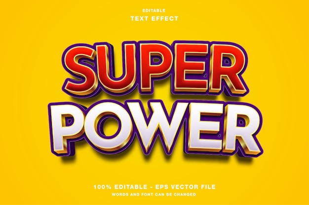 Edytowalny Efekt Tekstowy Super Power 3d