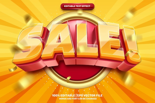 Edytowalny Efekt Tekstowy Super Sale Discount Promo 3d