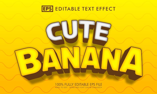 Edytowalny efekt tekstowy świeżego banana